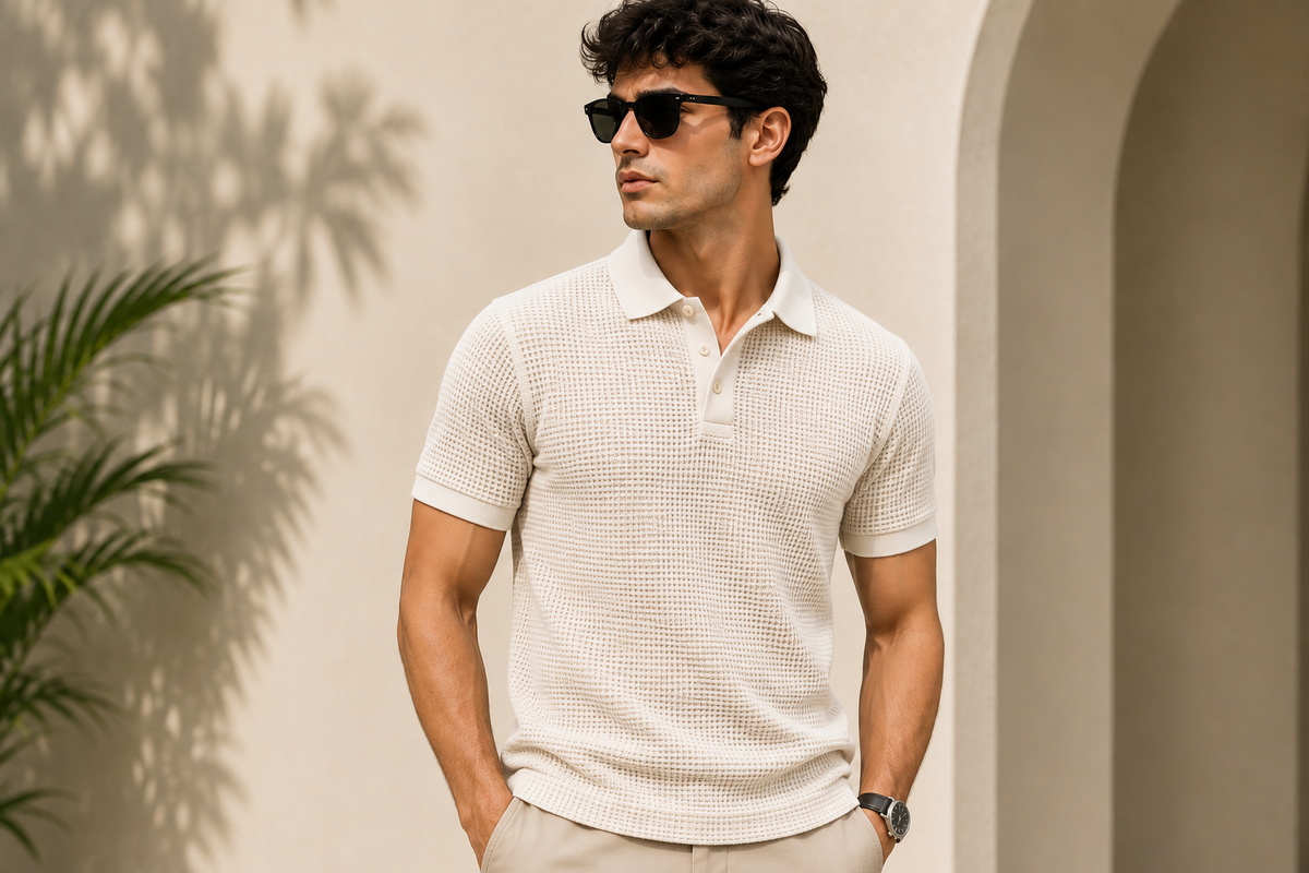 Waffle Knit Polo